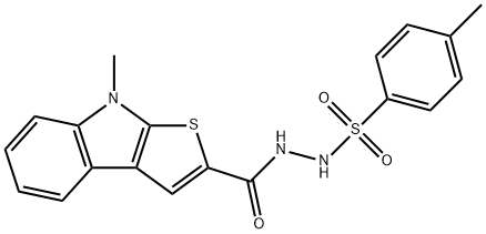 4-METHYL-N'-[(8-METHYL-8H-THIENO[2,3-B]INDOL-2-YL)CARBONYL]BENZENESULFONOHYDRAZIDE Struktur