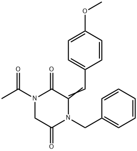 1-ACETYL-4-BENZYL-3-[(4-METHOXYPHENYL)METHYLENE]TETRAHYDRO-2,5-PYRAZINEDIONE Struktur