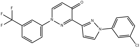 3-[1-(3-CHLOROPHENYL)-1H-PYRAZOL-3-YL]-1-[3-(TRIFLUOROMETHYL)PHENYL]-4(1H)-PYRIDAZINONE Struktur