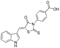 4-[(5Z)-5-(1H-INDOL-3-YLMETHYLENE)-4-OXO-2-THIOXO-1,3-THIAZOLIDIN-3-YL]BENZOIC ACID Struktur