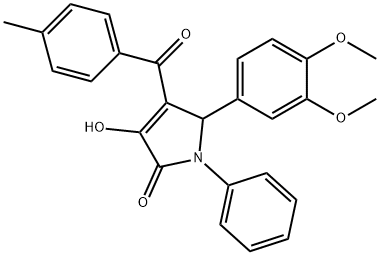 5-(3,4-DIMETHOXYPHENYL)-3-HYDROXY-4-(4-METHYLBENZOYL)-1-PHENYL-1H-PYRROL-2(5H)-ONE Struktur