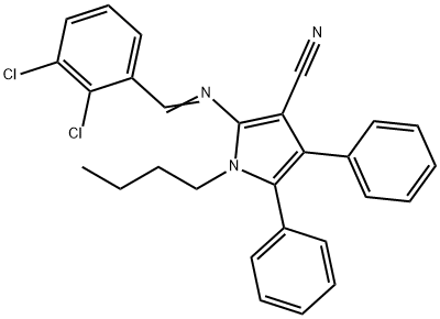 1-BUTYL-2-([(E)-(2,3-DICHLOROPHENYL)METHYLIDENE]AMINO)-4,5-DIPHENYL-1H-PYRROLE-3-CARBONITRILE Struktur