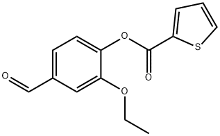 2-ETHOXY-4-FORMYLPHENYL THIOPHENE-2-CARBOXYLATE Struktur