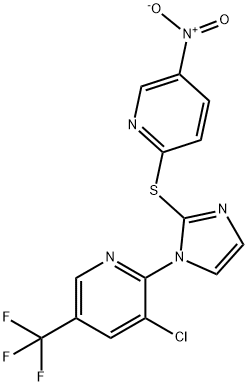 1-[3-CHLORO-5-(TRIFLUOROMETHYL)-2-PYRIDINYL]-1H-IMIDAZOL-2-YL 5-NITRO-2-PYRIDINYL SULFIDE Struktur