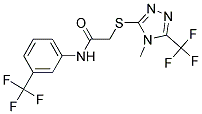 2-([4-METHYL-5-(TRIFLUOROMETHYL)-4H-1,2,4-TRIAZOL-3-YL]SULFANYL)-N-[3-(TRIFLUOROMETHYL)PHENYL]ACETAMIDE Struktur