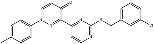 3-(2-[(3-CHLOROBENZYL)SULFANYL]-4-PYRIMIDINYL)-1-(4-METHYLPHENYL)-4(1H)-PYRIDAZINONE Struktur