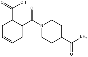 6-(4-CARBAMOYL-PIPERIDINE-1-CARBONYL)-CYCLOHEX-3-ENECARBOXYLIC ACID Struktur