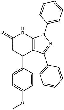 4-(4-METHOXYPHENYL)-1,3-DIPHENYL-1,4,5,7-TETRAHYDRO-6H-PYRAZOLO[3,4-B]PYRIDIN-6-ONE Struktur