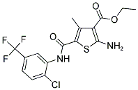 2-AMINO-5-(2-CHLORO-5-TRIFLUOROMETHYL-PHENYLCARBAMOYL)-4-METHYL-THIOPHENE-3-CARBOXYLIC ACID ETHYL ESTER Struktur