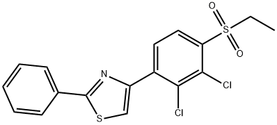 2,3-DICHLORO-4-(2-PHENYL-1,3-THIAZOL-4-YL)PHENYL ETHYL SULFONE Struktur