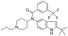 N-(2-TERT-BUTYL-(1H)-INDOL-5-YL)-N-(1-PROPYLPIPERIDIN-4-YL)-3-(TRIFLUOMETHYL)BENZAMIDE Struktur