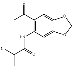 N-(6-ACETYLBENZO[D]1,3-DIOXOLAN-5-YL)-2-CHLOROPROPANAMIDE Struktur