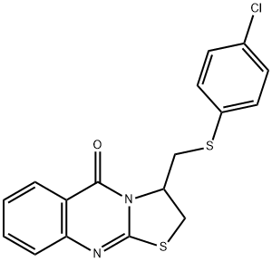 3-([(4-CHLOROPHENYL)SULFANYL]METHYL)-2,3-DIHYDRO-5H-[1,3]THIAZOLO[2,3-B]QUINAZOLIN-5-ONE Struktur