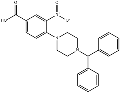 4-(4-BENZHYDRYLPIPERAZINO)-3-NITROBENZENECARBOXYLIC ACID Struktur