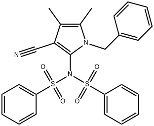 N-(1-BENZYL-3-CYANO-4,5-DIMETHYL-1H-PYRROL-2-YL)-N-(PHENYLSULFONYL)BENZENESULFONAMIDE Struktur