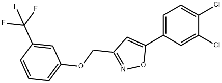 5-(3,4-DICHLOROPHENYL)-3-([3-(TRIFLUOROMETHYL)PHENOXY]METHYL)ISOXAZOLE Struktur