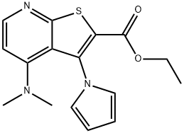 ETHYL 4-(DIMETHYLAMINO)-3-(1H-PYRROL-1-YL)THIENO[2,3-B]PYRIDINE-2-CARBOXYLATE Struktur