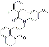 N-[(2,3-DIHYDRO-5-OXO-(1H,5H)-BENZO[IJ]QUINOLIZIN-6-YL)METHYL]-2,6-DIFLUORO-N-(4-METHOXYPHENYL)BENZAMIDE Struktur