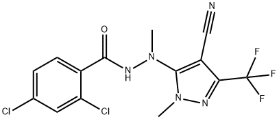 2,4-DICHLORO-N'-[4-CYANO-1-METHYL-3-(TRIFLUOROMETHYL)-1H-PYRAZOL-5-YL]-N'-METHYLBENZENECARBOHYDRAZIDE Struktur