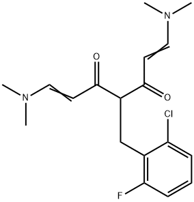 (1Z,6E)-4-(2-CHLORO-6-FLUOROBENZYL)-1,7-BIS(DIMETHYLAMINO)-1,6-HEPTADIENE-3,5-DIONE Structure