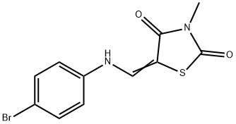 5-[(E)-(4-BROMOANILINO)METHYLIDENE]-3-METHYL-1,3-THIAZOLANE-2,4-DIONE Struktur