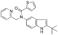 N-(2-TERT-BUTYL-(1H)-INDOL-5-YL)-N-(2-PYRIDINYLMETHYL)THIOPHENE-2-CARBOXAMIDE Struktur