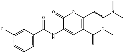 METHYL 3-[(3-CHLOROBENZOYL)AMINO]-6-[(E)-2-(DIMETHYLAMINO)ETHENYL]-2-OXO-2H-PYRAN-5-CARBOXYLATE Struktur