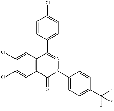 6,7-DICHLORO-4-(4-CHLOROPHENYL)-2-[4-(TRIFLUOROMETHYL)PHENYL]-1(2H)-PHTHALAZINONE Struktur