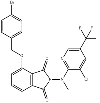 4-[(4-BROMOBENZYL)OXY]-2-[[3-CHLORO-5-(TRIFLUOROMETHYL)-2-PYRIDINYL](METHYL)AMINO]-1H-ISOINDOLE-1,3(2H)-DIONE Struktur