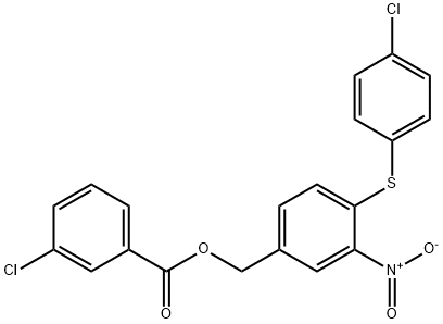 4-[(4-CHLOROPHENYL)SULFANYL]-3-NITROBENZYL 3-CHLOROBENZENECARBOXYLATE Struktur