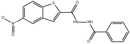 N'-BENZOYL-5-NITRO-1-BENZOTHIOPHENE-2-CARBOHYDRAZIDE Struktur