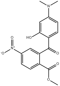 4-DIMETHYLAMINO-2-HYDROXY-2'-METHOXYCARBONYL-5'-NITROBENZOPHENONE Struktur