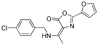 4-(1-[(4-CHLOROBENZYL)AMINO]ETHYLIDENE)-2-(2-FURYL)-1,3-OXAZOL-5(4H)-ONE Struktur