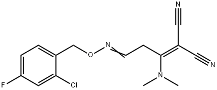 2-[3-([(2-CHLORO-4-FLUOROBENZYL)OXY]IMINO)-1-(DIMETHYLAMINO)PROPYLIDENE]MALONONITRILE Struktur