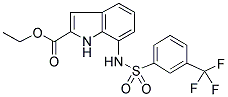 7-[[[3-(TRIFLUOROMETHYL)PHENYL]SULPHONYL]AMINO]INDOLE-2-CARBOXYLIC ACID, ETHYL ESTER Struktur