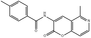 4-METHYL-N-(5-METHYL-2-OXO-2H-PYRANO[3,2-C]PYRIDIN-3-YL)BENZENECARBOXAMIDE Struktur