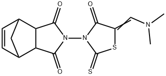 4-(5-[(DIMETHYLAMINO)METHYLENE]-4-OXO-2-THIOXO-1,3-THIAZOLAN-3-YL)-4-AZATRICYCLO[5.2.1.0(2,6)]DEC-8-ENE-3,5-DIONE Struktur