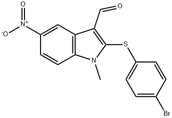 2-[(4-BROMOPHENYL)SULFANYL]-1-METHYL-5-NITRO-1H-INDOLE-3-CARBALDEHYDE Struktur