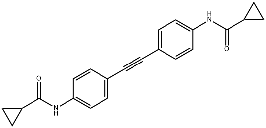 N-[4-(2-(4-[(CYCLOPROPYLCARBONYL)AMINO]PHENYL)ETHYNYL)PHENYL]CYCLOPROPANECARBOXAMIDE Struktur