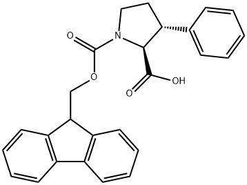 FMOC-(2S,3R)-3-PHENYLPYRROLIDINE-2-CARBOXYLIC ACID Struktur