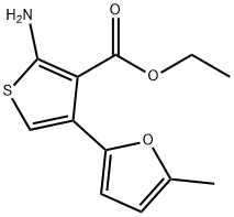 2-AMINO-4-(5-METHYL-FURAN-2-YL)-THIOPHENE-3-CARBOXYLIC ACID ETHYL ESTER Struktur