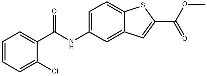 METHYL 5-[(2-CHLOROBENZOYL)AMINO]-1-BENZOTHIOPHENE-2-CARBOXYLATE Struktur