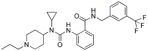 N-CYCLOPROPYL-N-(1-PROPYLPIPERIDIN-4-YL)-N'-[2-(((3-(TRIFLUOROMETHYL)BENZYL)AMINO)CARBONYL)PHENYL]UREA Struktur