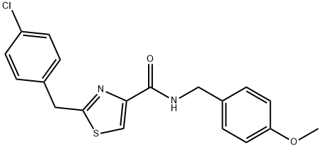 2-(4-CHLOROBENZYL)-N-(4-METHOXYBENZYL)-1,3-THIAZOLE-4-CARBOXAMIDE Struktur