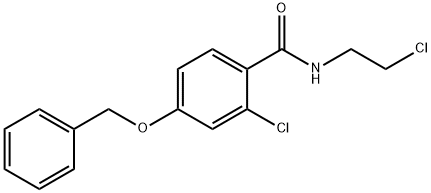 4-(BENZYLOXY)-2-CHLORO-N-(2-CHLOROETHYL)BENZENECARBOXAMIDE Struktur