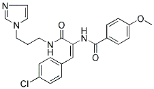 (Z)-N-(3-(3-(1H-IMIDAZOL-1-YL)PROPYLAMINO)-1-(4-CHLOROPHENYL)-3-OXOPROP-1-EN-2-YL)-4-METHOXYBENZAMIDE Struktur