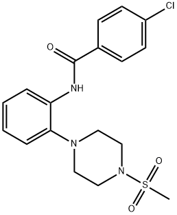 4-CHLORO-N-(2-[4-(METHYLSULFONYL)PIPERAZINO]PHENYL)BENZENECARBOXAMIDE Struktur