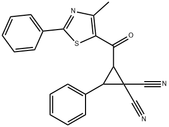 2-[(4-METHYL-2-PHENYL-1,3-THIAZOL-5-YL)CARBONYL]-3-PHENYL-1,1-CYCLOPROPANEDICARBONITRILE Struktur