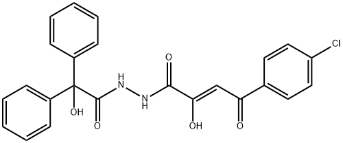 (Z)-4-(4-CHLOROPHENYL)-2-HYDROXY-N'-(2-HYDROXY-2,2-DIPHENYLACETYL)-4-OXOBUT-2-ENEHYDRAZIDE Struktur