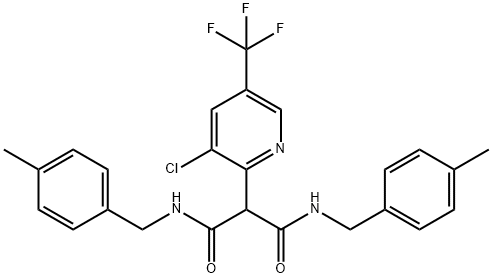 2-[3-CHLORO-5-(TRIFLUOROMETHYL)-2-PYRIDINYL]-N1,N3-BIS(4-METHYLBENZYL)MALONAMIDE Struktur